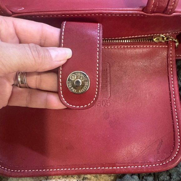 Vintage Coach Red Leather Tote Bag